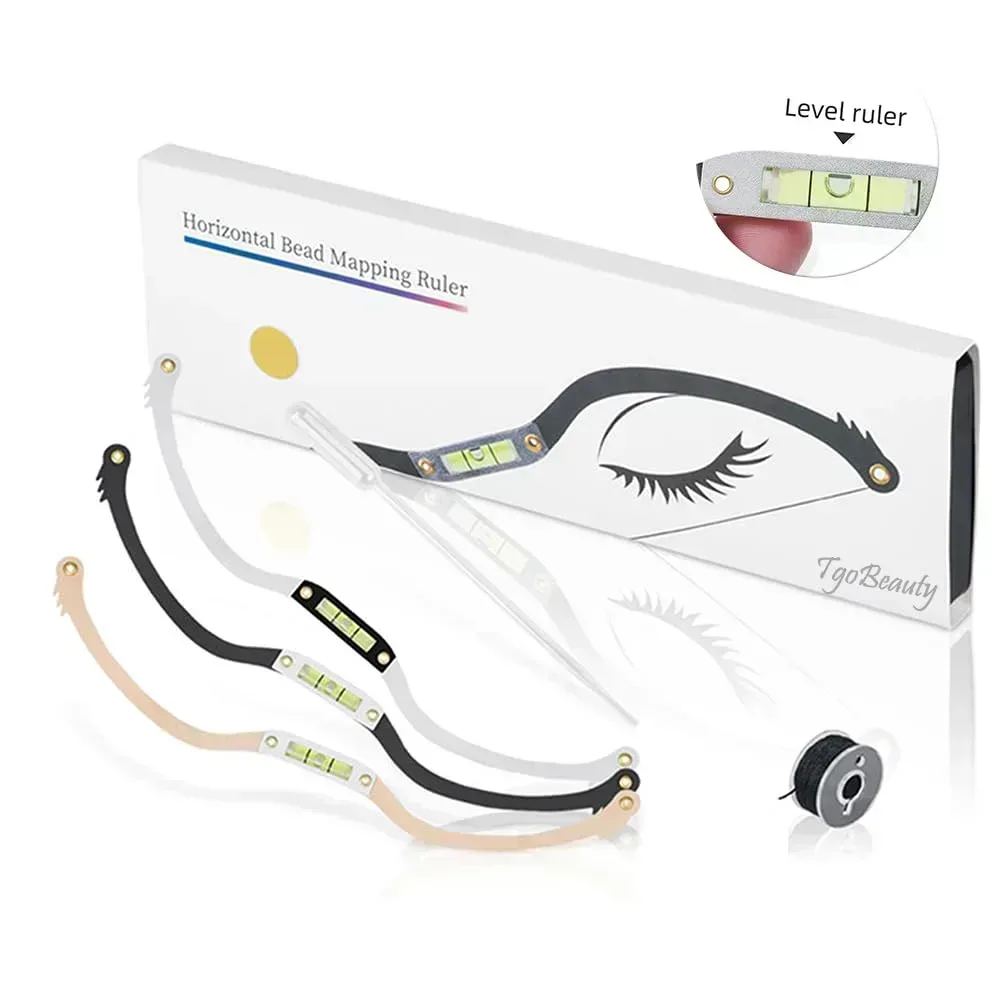 Horizontal Bead Eyebrow Mapping Ruler with Spirit Level